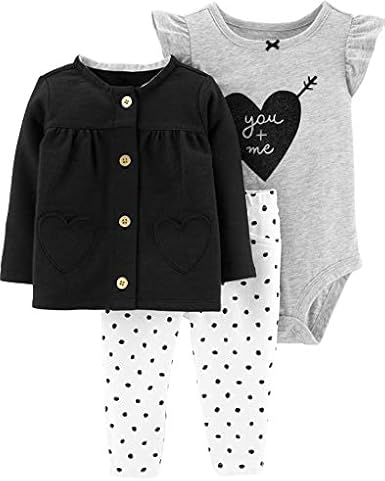 Amazon Co Jp カーターズ 女の子 ブラックハート カーディガン ボディスーツ パンツ 3点セット 並行輸入品 服 ファッション小物