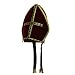 Jacobson Hat Company Bishop Pope Mitre Clergy Costume Prop Headgear Red Hat, Black, One Size