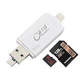 YiKaiEn USB SDHC SDXC Micro SD Card Reader with Micro-USB OTG For IOS iPhone iPad MAC PC Android phones Max Support 128GB Memory Card (White)