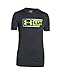 Under Armour Boys' Dual Logo T-Shirt, Carbon Heather (090)/Fuel Green, Youth Medium