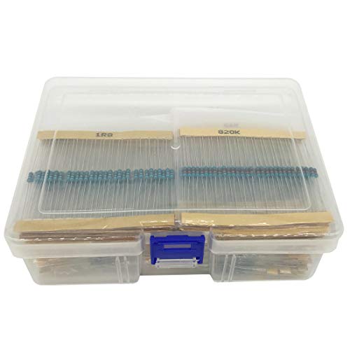 2190 PCS 73 Values 1% Resistor Kit Assortment, 1 Ohm - 1M Ohm, E12 Standard Resistor Series 1/4W Metal Film Resistors for DIY Electronic Projects and Experiments