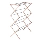 Household Essentials 5001 Collapsible Folding Wooden Clothes Drying Rack For Laundry | Pre Assembled