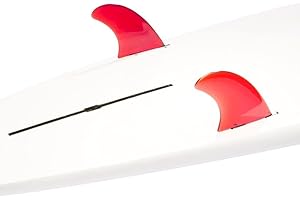DORSAL Surfboard Fins Longboard Side 2 or Quad Rear Set FCS Compatible Red GL Style Polycarbonate