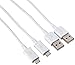 (2x Pack) Samsung USB Sync Charger Cable 5FT 2.0 - 11pin Micro White + Mini Micro USB