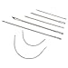 LIGONG 7 Pieces Sewing Needles with Leather Waxed Thread Cord Drilling Awl and 10 Pieces Thimble for Carpet Leather Curved Canvas Repair