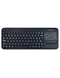 Logitech teclado táctil inalámbrico K400 con panel táctil múltiple integrado, Negro