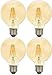 (4 Pack) Sylvania 79601 Vintage LED Light Bulb, 40 Watt G25 Round 3 Inch Globe E26 Medium Base, Amber Glass Edison Filament Antique Style, 40W Warm Amber Color - Indoor Outdoor Non Dimmable