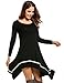 Meaneor Shirt Dress for Women, Womens Long Sleeve Casual Irregular Hem Loose Tunic Shirt Dress-Valentine's Days Gift for Her (Black,XXL)