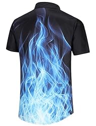 KYKU Flame Bowling Shirts for Men Hawaiian Shirt
