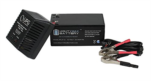 12V 3AH Replaces Opti AS450B-S, VS375C, VS400C + 12V 1Amp Charger - Mighty Max Battery brand product
