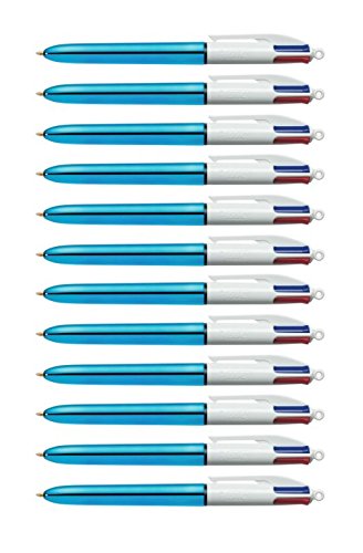 Bic 4-color shine retractable multi-ink ballpoint pen, …