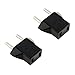 ANRANK U-E1020905AK US USA to EU Europe Travel AC Power Socket Plug Adapter Adaptor Converter (Black, 2-Pack)