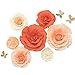 Ling's moment Paper Flower Decorations Set of 7,Handcrafted Large Crepe Paper Rose Peony Butterfly Assorted,for Wall Boho Nursery Party Wedding Backdrop Centerpiece Photo Booth(Orange+Peach+Cream)