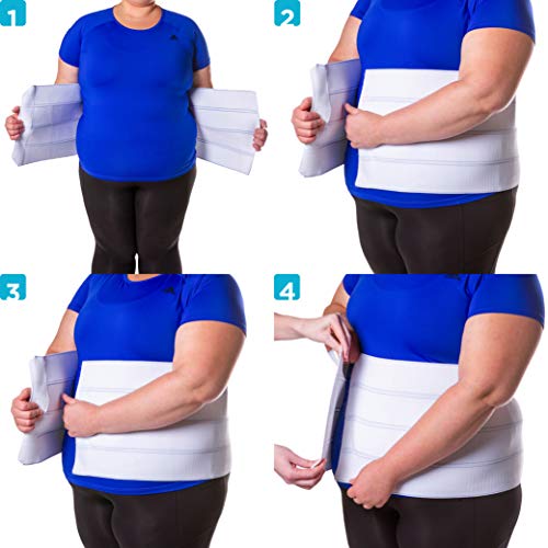 BraceAbility 2XL Plus Size Bariatric Abdominal Stomach Binder | Obesity Girdle Belt for Big Men & Women with a Large Belly, Post Surgery Tummy & Waist Compression Wrap BraceAbility 2XL Plus Size Bariatric Abdominal Stomach Binder | Obesity Girdle Belt for Big Men & Women with a Large Belly, Post Surgery Tummy & Waist Compression Wrap