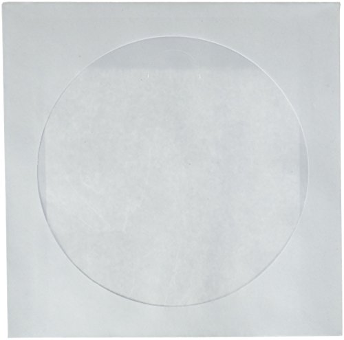 CD DVD White Paper Sleeves 80 Gram with Clear Window 1000 Pack