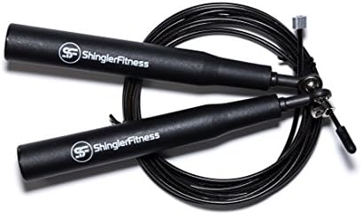 Speed Rope Jump Rope - Premium Quality - Best for Boxing MMA Training Crossfit Fitness - Speed - Adjustable (Black)