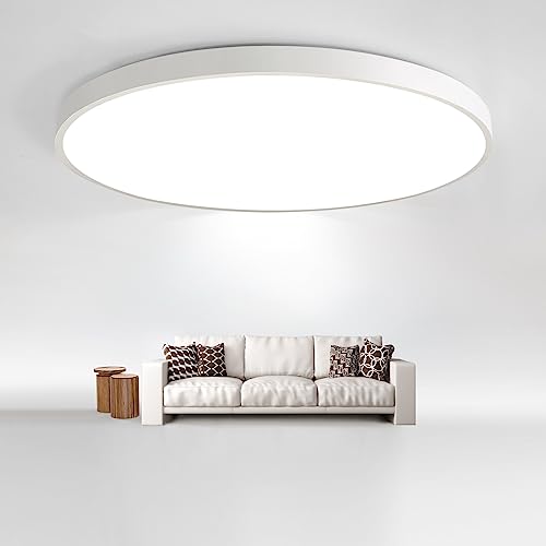 JDONG LED Ceiling Light 54 W Flat Round White Ceiling Light Modern Warm 3000 K Lamp for Bedroom Office Living Room Kitchen Cellar Balcony Diameter 50 cm