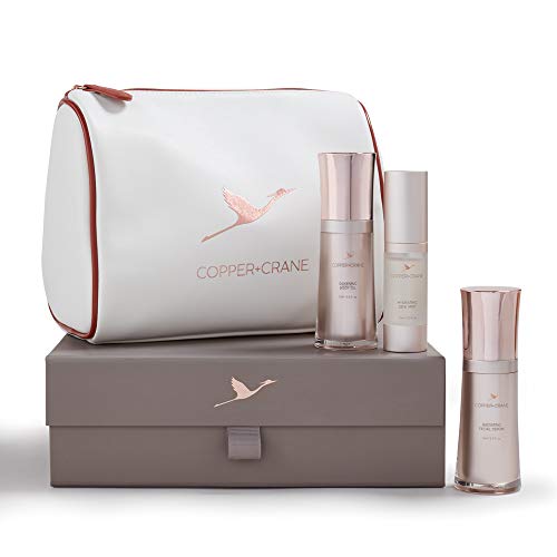 Travel-Sized Skin Care Set with Hyaluronic Acid + Goji Berry | COPPER+CRANE Gift Set | Paraben and Sulfate Free