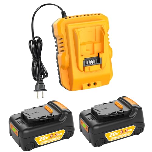 TeenPower 2Pack Replacement for Dewalt 20V 6.0Ah Max Battery with 1 Charger Combo