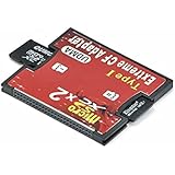 QUMOX Dual Port Micro SD/SDXC TF to Compact Flash CF Type 1 Memory Card Reader Adapter