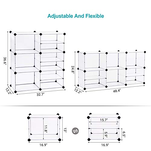 SONGMICS Cube Storage Organizer, Interlocking Plastic Cubes with