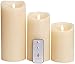 Flameless Candle with Remote & Timer 3.5-Inch by 5/7/9-Inch Pillar Candle with Moving Wick,Ivory