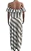 YOMISOY Women's Sexy Ruffle Off The Shoulder Striped 2 Piece Set Outfit Crop Top Skirt Dress