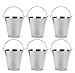 Round Galvanized Buckets - 6-Pack Steel Buckets with Handle for Beer and Drinks, Table Centerpiece Party Supplies, 100-Ounce, Silver, 7 x 7 Inches primary