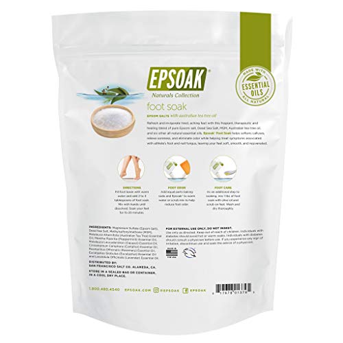 Tea Tree Oil Foot Soak with Epsoak Epsom Salt 2 Pound Value Bag Made in The USA Pricepulse