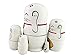 Creative Cute Fortune Cat Lucky Cat Handmade Wooden Russian Nesting Dolls Matryoshka Dolls Set 5 Pieces For Kids Doll Toy Birthday Christmas Gift Home Decoration (White)