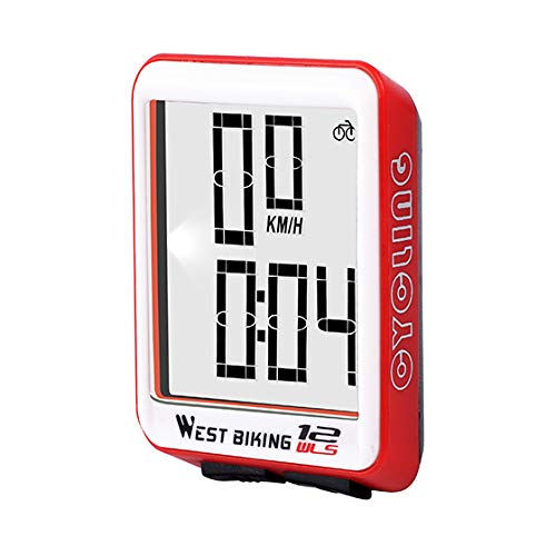 Bicycle Computer Wireless Speedometer, Big Number Display Waterproof Automatic Wake-up Stopwatch with LCD Backlight, Speed Distance Time Measure Temperature Consumption Cycling Accessories