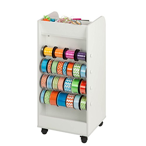 HoneyCanDo CRT06345 Rolling Craft Storage Cart with 3Drawers, White
