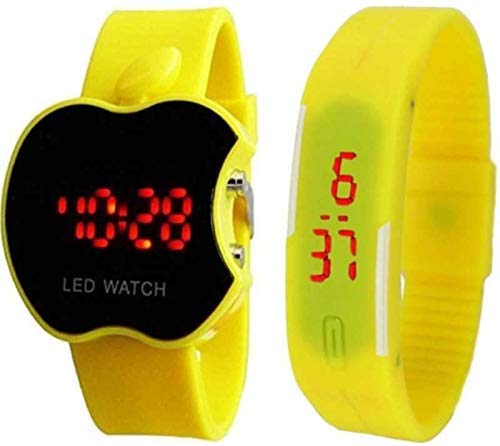 yellow digital watch