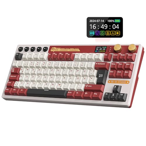 RK ROYAL KLUDGE M87 Mechanische Tastatur Kabellos Linear Creamy Switches