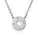 HUAN XUN Stainless Steel Silver Karma Compass Necklace Dainty Chain, 16