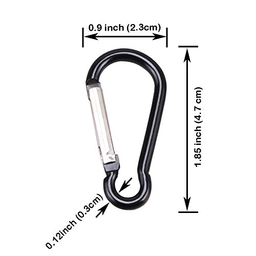 SAMLOO 30pcs Mini Aluminum Carabiner Spring Clip Hook Keychain for Camping Hiking Fishing Traveling Backpack Bottle (Colour)