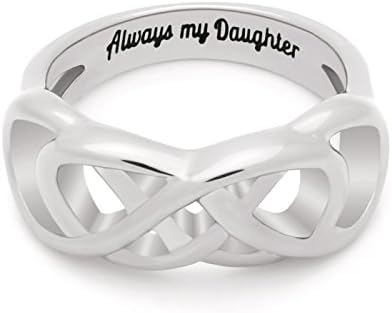 Infinity Ring for Daughter, Double Infinity Daughters Ring, Promise Ring Engraved with - Always My Daughter, Best Gift for Daughter, Ring Size 6 to 9 Simple Infinity Ring, Infinity Symbol Ring