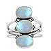 10.80ctw,Genuine Rainbow Moonstone 8x10mm Oval & .925 Silver Overlay Handmade Ring (Size-8.5)