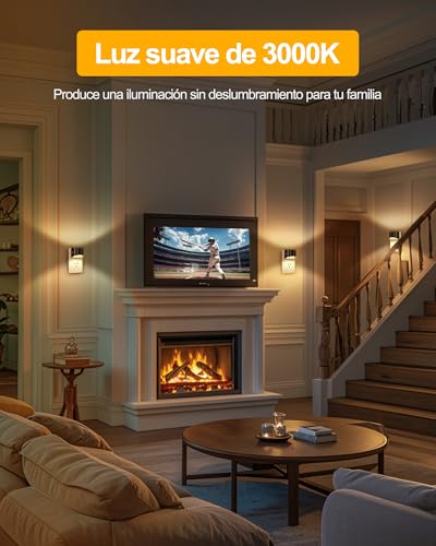2 Paquete Luz Nocturna Enchufable con Sensor de Luz de Atardecer a Amanecer, 3000K Lampara LED Nocturna Noche con 3 Niveles de Brillo, Luces Nocturna para Niños, Dormitorio, Baño, Pasillo, Escaleras