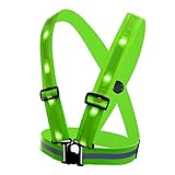 TAGVO LED Reflective Vest, 3 Modes USB Rechargeable LED Light & Reflective Stripes - 360 Degree High Visibility Night Safety Vest, Adjustable Size Universal