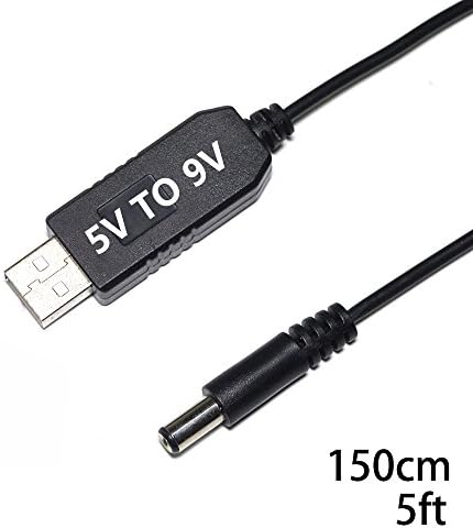 USB DC 5V to DC 5V 9V 12V 5.5mm X 2.1mm = 5.5mm X 2.5mm Step-Up Power Transformer Cable Power Cable Step Up Converter for Mini Speaker USB Fan Tablet USB Light router modem 150cm (USB 5V TO 9V)