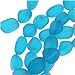 Cultured Sea Glass Small Nugget Beads 8-16mm - Pacific Blue (7 Piece Strand)