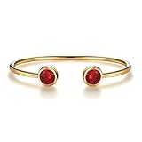 July Red Simulated Ruby Cuff Bracelet Crystal Birth Month Bangle Fashion Jewelry Women Birthday Gift