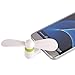Pandawell OTG Micro USB Mobile Phone Fan Portable Dock Cool Cooler Rotating Fan for Samsung Galaxy S7, S7 Edge, LG G5 & Other Android Smart Phone - White