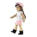 Emily Rose 18 Inch Doll Clothes 4-PC Pink Skirt Clothing Outfit, Including Matching Hat, T-Shirt Graphic Tee and Black Ankle Boots | Doll Not Included | USA Business