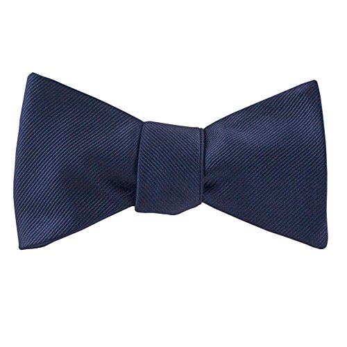 100% Silk Navy Blue Self Tie Bow Tie by John William