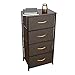 Home Dresser｜Storage Organizer｜Storage Tower｜Wood Top｜Removable Drawers｜Non-Woven Synthetic Fabric｜Height Adjustable Feet｜Organizer Unit for Bedroom,LivingRoom,Hallway,Entryway (4 Drawers -Espresso)