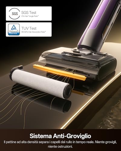 Ultenic AC1 Triflex Vacuum Cleaner, 180° Flat Design, 0.01 mm Edge Cleaning, 3-in-1 Wireless Floor Washer, Self-Cleaning, 55 Minutes Autonomy, Anti-Tangle, Voice Assistant 5 Languages