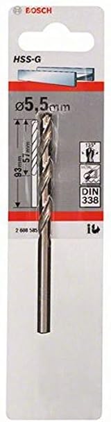 Bosch Professional Metal Drill Bit HSS-G DIN 338 Ø5.5 x 57 x 93 mm