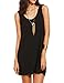 Haola Womens Sleeveless Mini Dresses Backless Tie Black Shift Dress